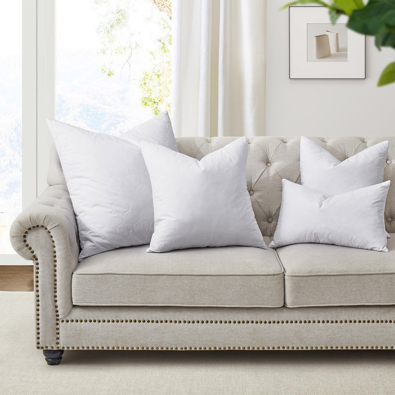 Peace Nest Home Decorative Pillow Down Feather Pillow Insert 12 X 20 Inch 18 X 18 Inch 20 X 20 Inch 26 X 26 Inch Set Of